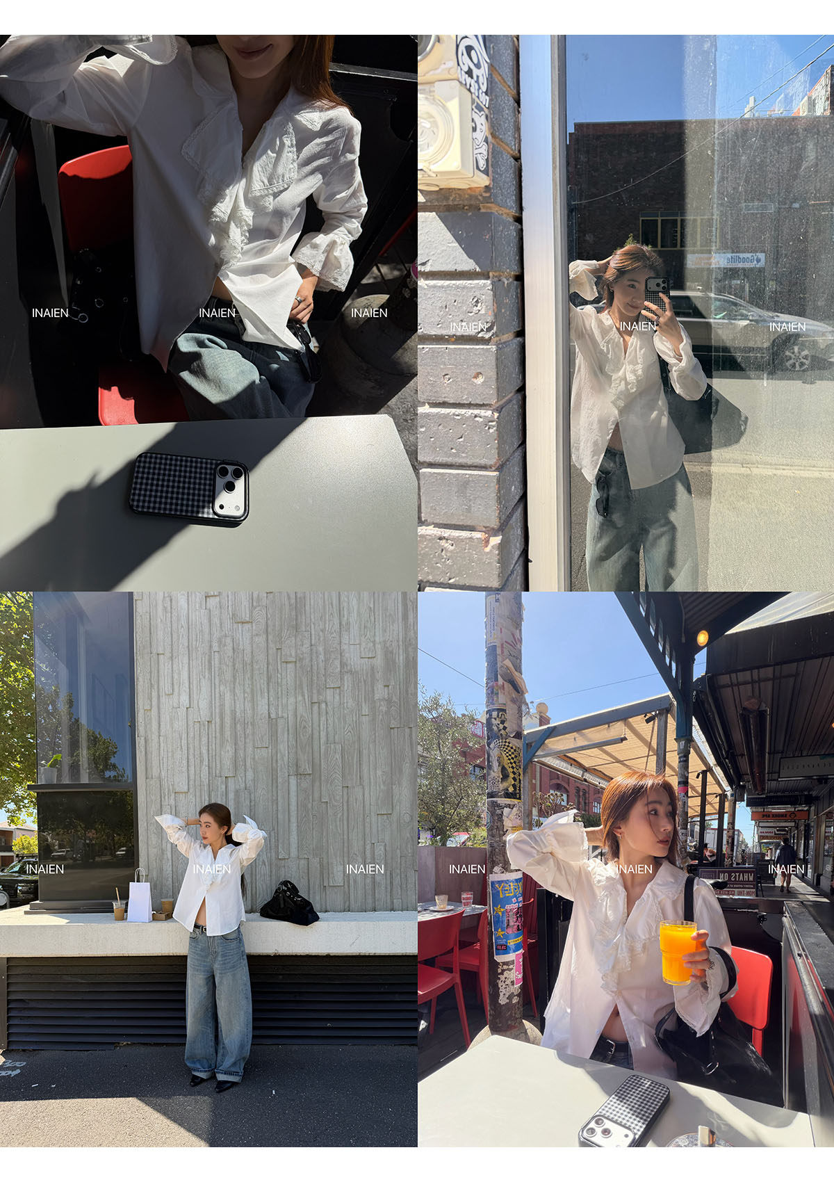 INAIEN笑笑家 джинсы дымчато-синие 2026 новая модель женские широкие брюки