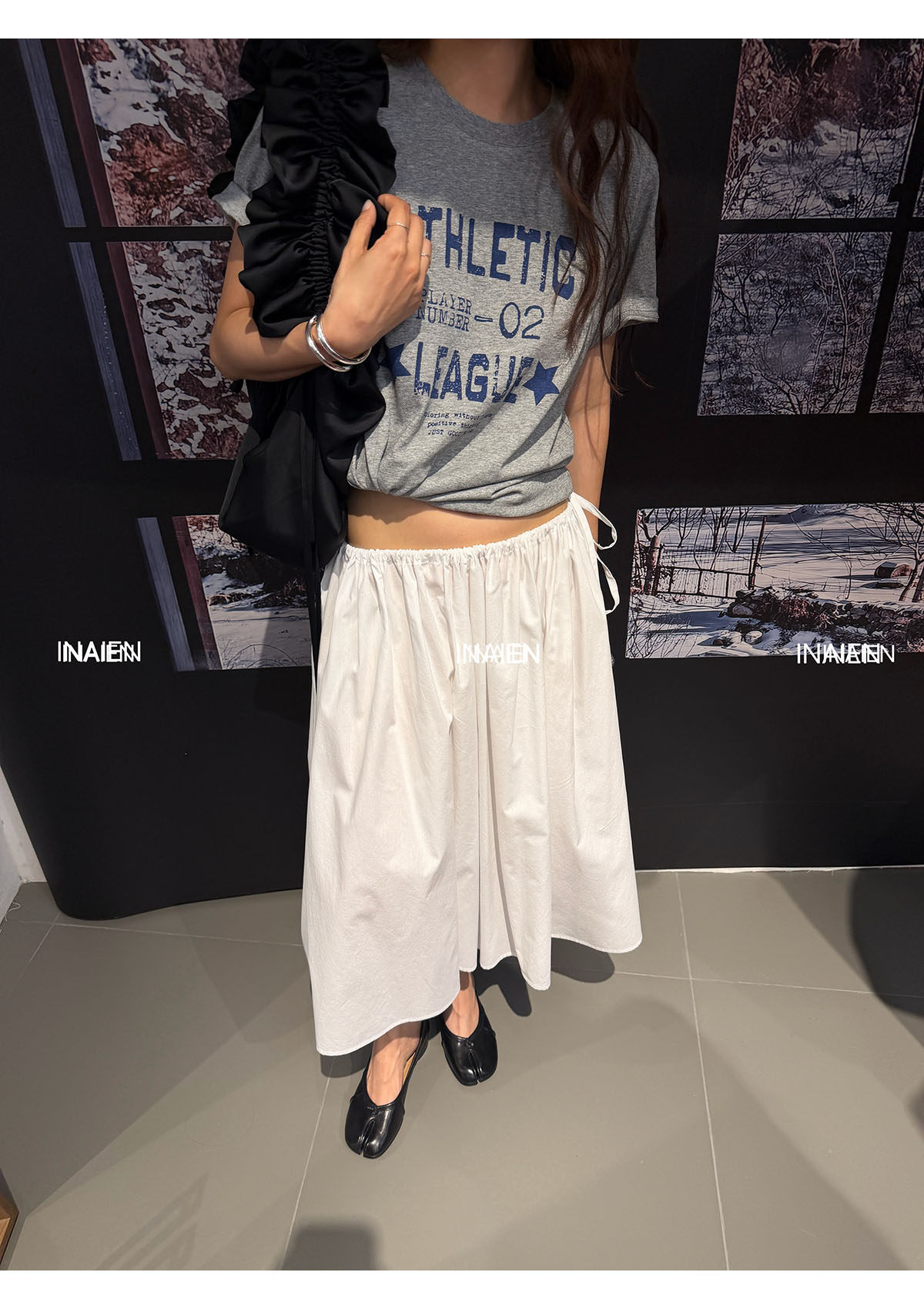 INAIEN笑笑家 "Вальс" уникальная красивая полуюбка скрывающая недостатки фигуры на весну 2026