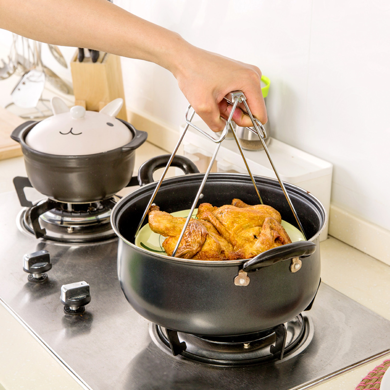 Home Stainless Steel Anti-Hot Clip Fetch Bowl Clip Gripped Pan Clip Sand Pan Clip Kitchen Anti-Scalding Portable Tray Clip Tray Lifting Bowl