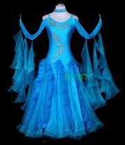 Modern dance dress competition dress national standard dance dress Waltz dance dress new ostrich hair custom dance dress