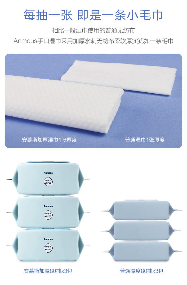 Anmous Anmus em bé lau 20 bơm 1 gói +80 bơm 1 gói khăn lau sơ sinh tay ướt đặc biệt giấy ướt mamamy