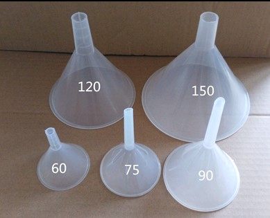 Plastic funnel 60 75 90 120 150mm Triangle Solid Funnel Supplies Experimental Products PP