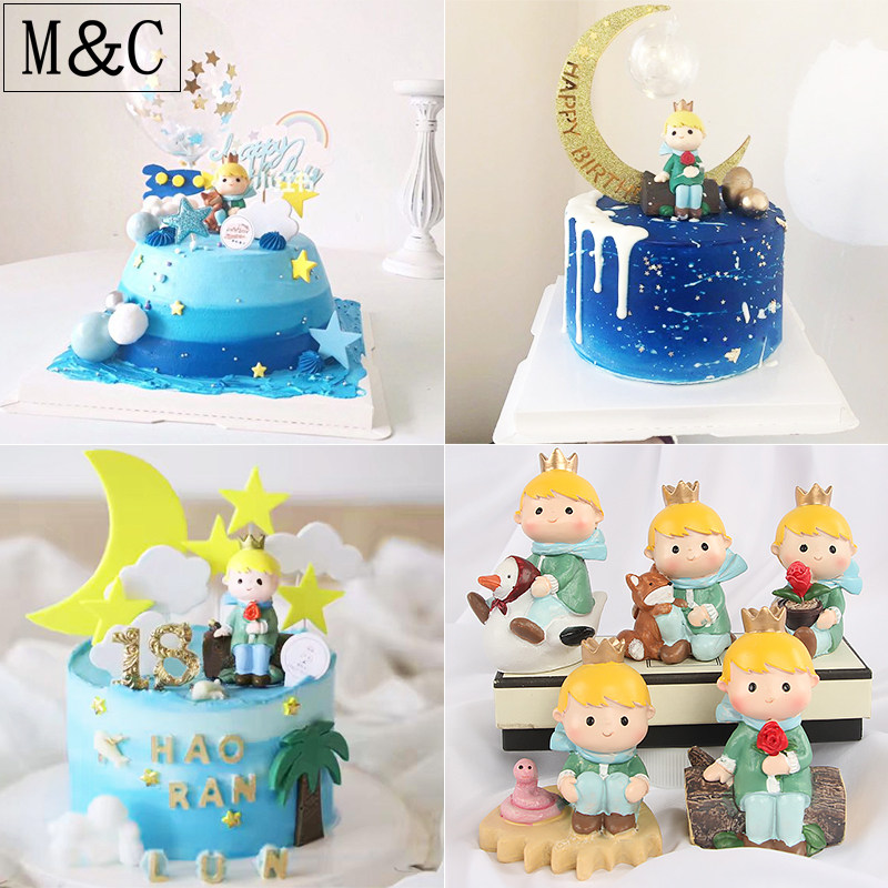 Fairytale Child Prince resin Pendulum Decorated Modelling Paparazzi Scene Cake Pendulum party baking DIY Decorative Landscape