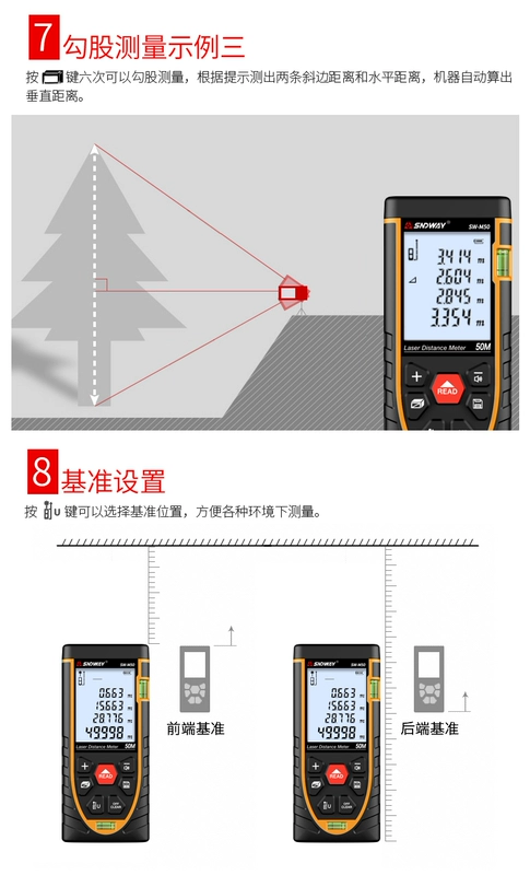 Shendawei hồng ngoại đo xa laser có độ chính xác cao thước điện tử phòng nhạc cụ cầm tay trong nhà dụng cụ đo pin lithium