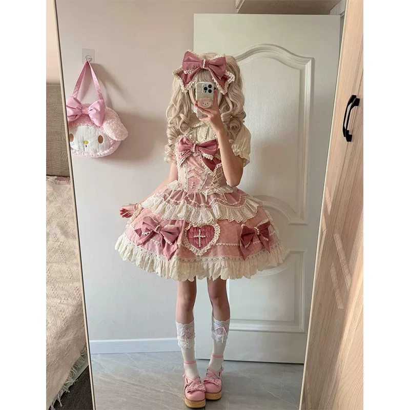 Голубое платье, маленький костюм принцессы, стиль Lolita, Lolita Jsk