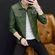 Mùa xuân nam ngắn áo khoác da mỏng phần da mỏng Xu hướng mùa xuân và mùa thu nam Áo khoác da Pew áo khoác thể thao