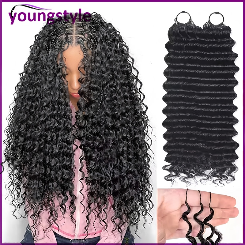 Feather Crochet Deep Wave Peruvian Human Hair For Braiding