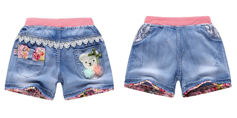 Trai quần short denim 2018 trẻ em mới của quần áo cô gái mùa hè bé năm quần quần trẻ em phần mỏng 3-12 tuổi