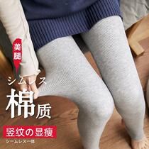 Winter plus thickening cotton repair pants outfitted threaded vertical strips high waist supernatural warm pants