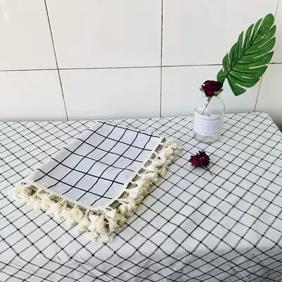 Cotton linen fabric bedside cabinet dust cover computer printer dust proof cloth tablecloth tablecloth tablecloth tea table cloth multi-purpose towel