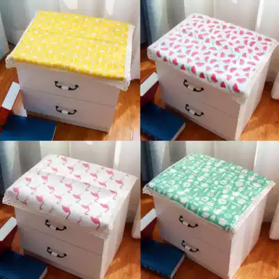 Cotton linen fabric multifunctional square towel simple bedside cabinet cover cloth refrigerator washing machine microwave oven dust cover towel