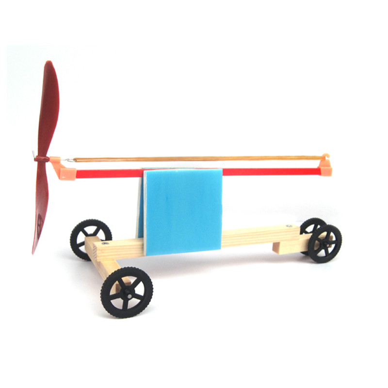 Technology small production small invention diy oak power small racing car assembly model Kop equipment for children's puzzle