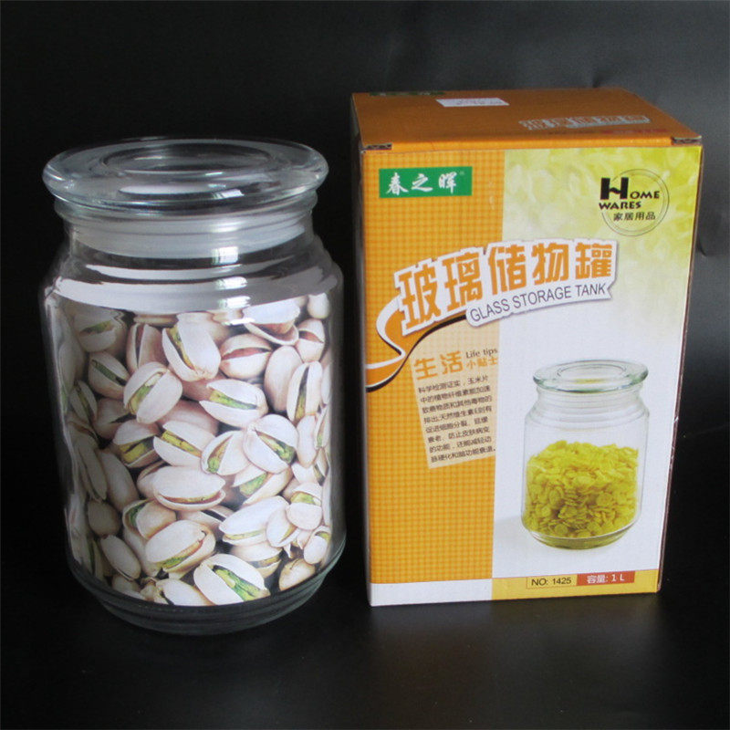 Spring Glow Glass Seal Tank Sauerkraut Jar FLOWER TEA LEAF JARS Saucer Spicer bottle 1000ML