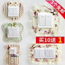 Switch Защитное Устройство Sheath Switch Switch Patch Patch Home Ткань Art Lace Socket Decoration Set Креативность