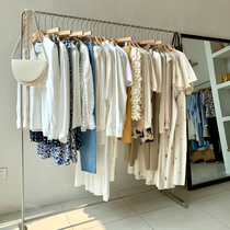 Clothing store display rack floor-standing silver clothes hanger stainless steel solid womens clothing store hanger shelf display rack