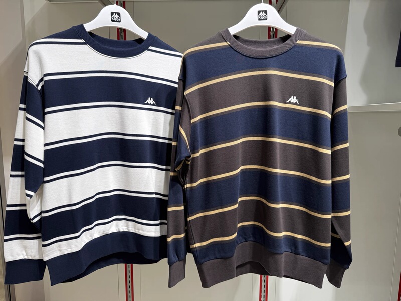 Kappa Back-To-Back 2026 Winter Men's Sports Loose Knit Striped Pullover Sweatshirt K0G72Wt17