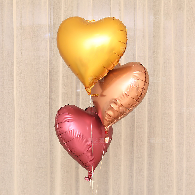 18 inch matte metallic color love balloon heart-shaped aluminum foil aluminum foil balloon wedding decoration birthday party