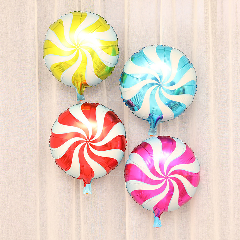 18 inch lollipop round candy birthday party baby Christmas New Year decoration cartoon aluminum foil aluminum foil balloon