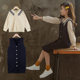 Girls' college style suit skirt children's foreign style autumn clothes 2022 new middle school students' fashionable shirt two-piece set