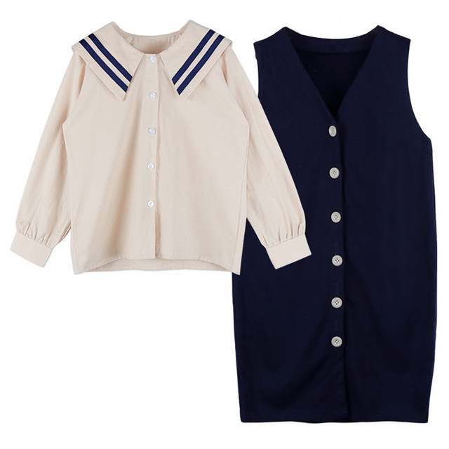 Girls' college style suit skirt children's foreign style autumn clothes 2022 new middle school students' fashionable shirt two-piece set