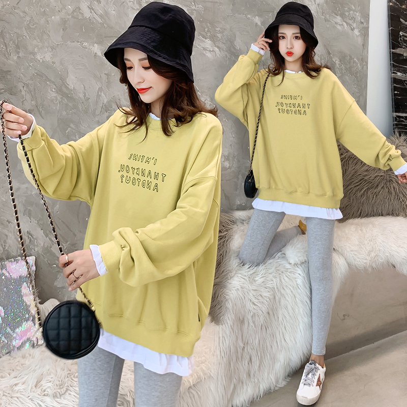 Pregnant Woman Autumn Clothing Suit Fashion style 2020 new blouses loose Han version pure cotton cover head casual blouses jacket for undershirt