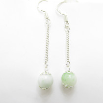 Natural Jade Dushan Jade Jade White Jade single jade drop earrings earrings ear studs jade jewelry special price seconds