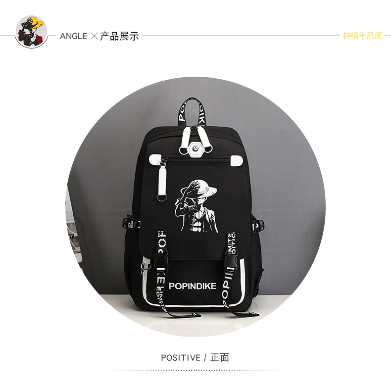 One Piece Schoolbag Men 2018 Xu hướng thời trang mới Cá tính Học sinh trung học Ba lô Canvas Ba lô Học sinh trung học cơ sở balo nam đi làm