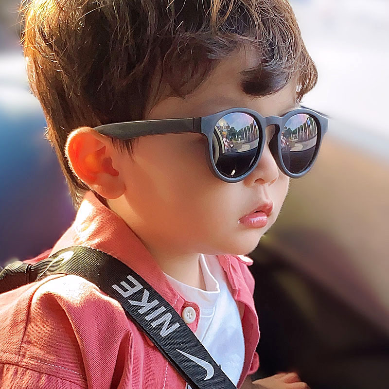~ Boy silica gel sunglasses child foldable summer anti-UV sunglasses baby shading polarized fashion glasses 