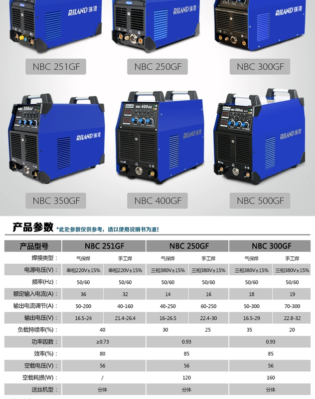 Máy hàn điện Ruiling Thâm Quyến máy hàn được bảo vệ bằng khí bảo đảm thứ cấp NBC350GF Máy hàn tự bảo vệ không dùng khí công nghiệp chia 380V que han tig hàn tig