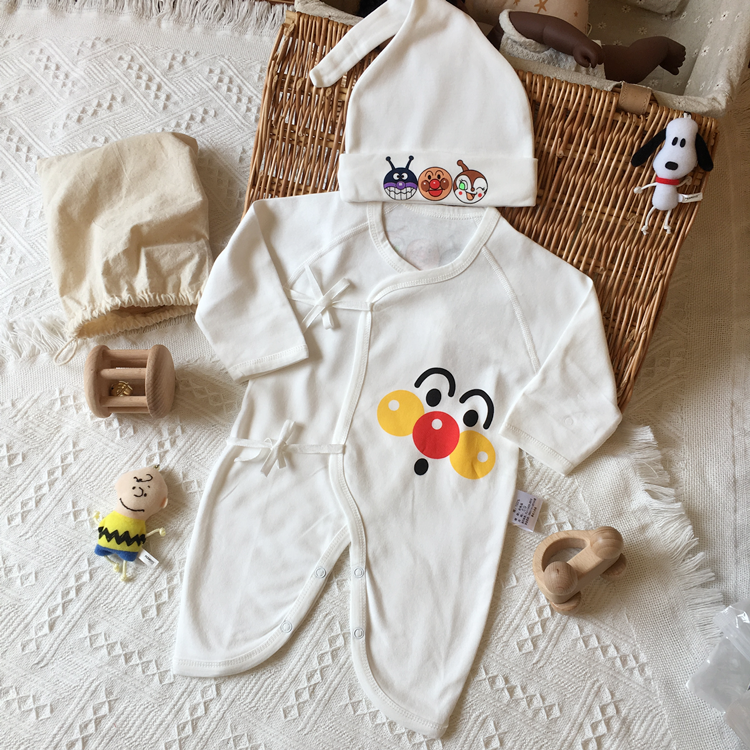 Newborn newborn cotton lace-up cardigan butterfly clothes baby baby long-sleeved jumpsuit spring and autumn rompers 0-3