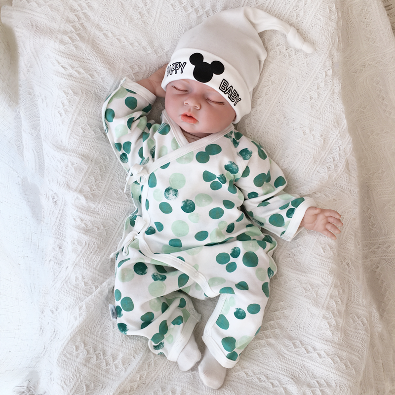 Newborn baby cotton cotton cute casual long-sleeved cardigan jumpsuit climbing clothes home clothes close-fitting spring and autumn clothes new