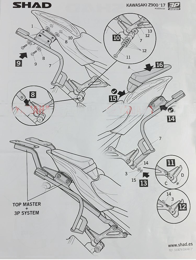 Xe máy Kawasaki Z900 bên hộp khung khung đuôi hộp Xia De SHAD bên hộp hộp khung sườn khung phổ nhập khẩu khung - Xe gắn máy phía sau hộp cốp đựng đồ xe máy