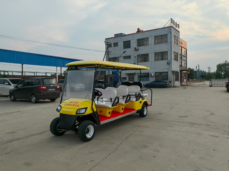 Electric Sightseeing Car, Four-Wheeled, 6-10 Seats, Golf Cart, Tourist Attraction Shuttle, Real Estate Viewing, Property Reception, Patrol Vehicle