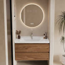 Black walnut color bathroom cabinet bathroom sink ceramic integrated wash basin wash basin wash basin cabinet combination