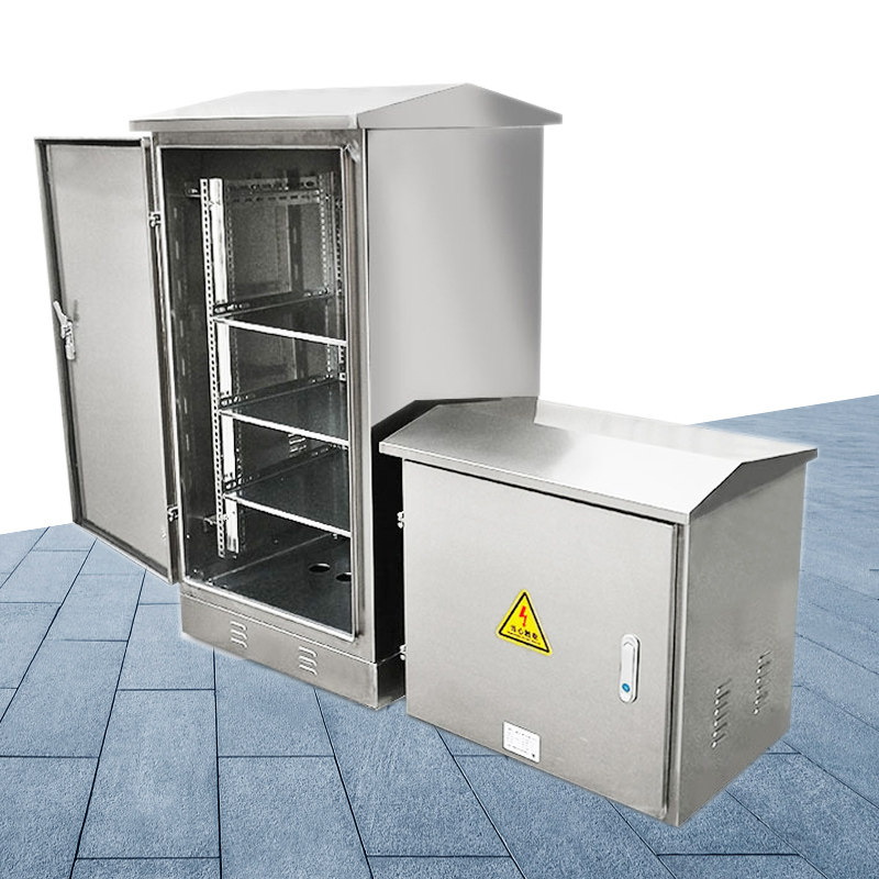Outdoor stainless steel Internet cabinet 24u outdoor waterproof floor exchange cabinet monitoring box 0 0 6 m 8 m 1 2 m