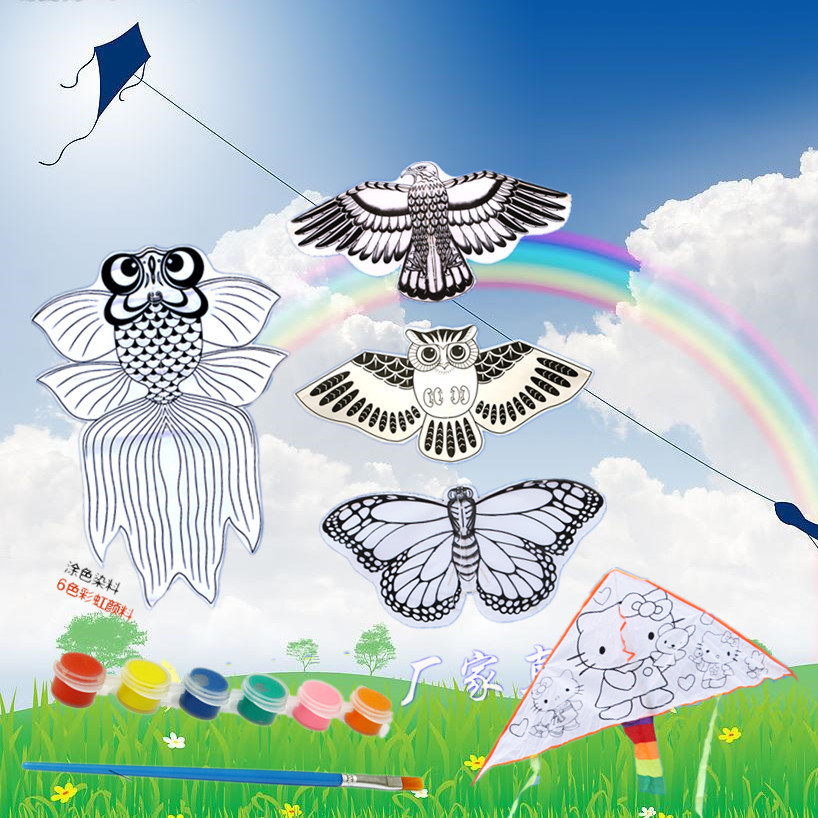 Weifang kite Children's kite DIY kite teaching painting kite Manual blank kite Coloring kite