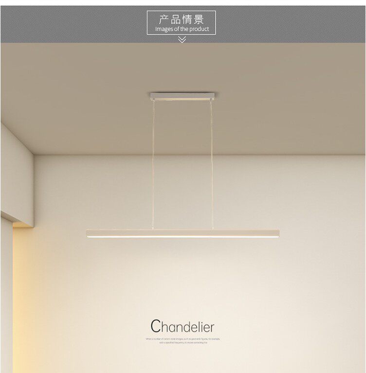 Long chandelier minimal LED dining room lighting simple modern living room lamps Nordic dining room bar office lamps