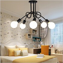 Chongqing main city bag installation Nordic retro Chandelier Creative bedroom study personality iron elbow hanging lamp