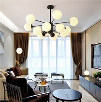 Chongqing main city Bishan bag installation Nordic chandelier modern art bedroom restaurant wrought iron molecule magic bean lamp