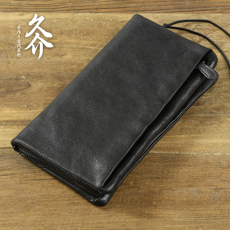 Imported plant tanning cowhide large capacity clutch bag men's handmade genuine leather long wallet multifunctional soft wallet female tide