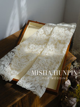 French bridal retro beige lace sleeves studio photo sample photo shoot travel photo shoot long gloves