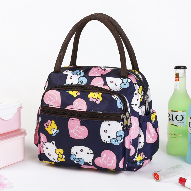 Hand-in-hand lunchbox with boxed lunch bag with multiple layers of laced necklace multifunction waterproof small cloth bag 100 hitch plaid loving