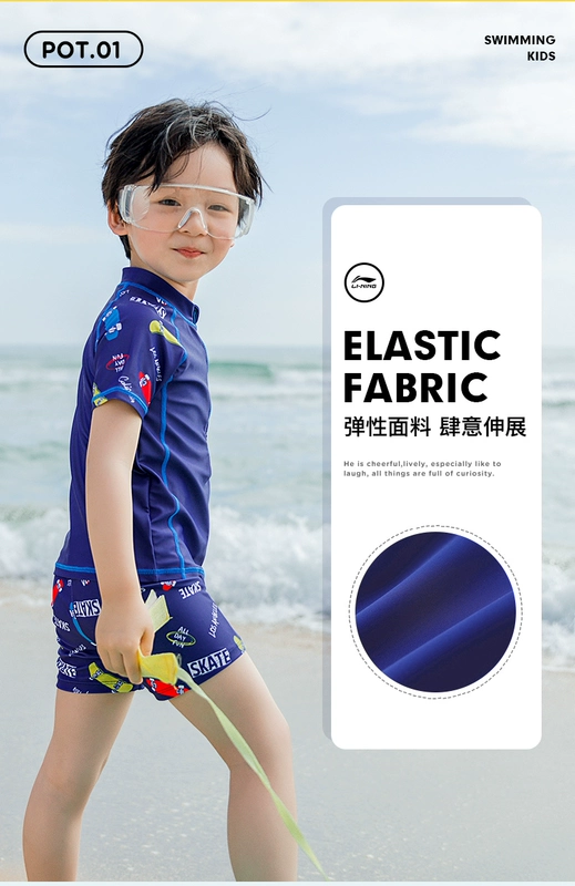 Li Ning Đồ Bơi Trẻ Em Bé Trai Bé Trai Chia 2023 Mới Trung Bình Và Lớn Bé Trai Chuyên Nghiệp Nhanh Khô Quần Bơi bộ size đồ bơi cho bé đồ bơi bé trai dài tay