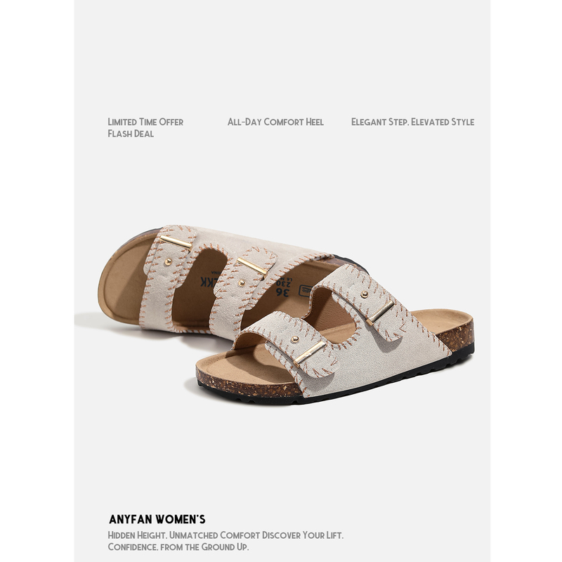 Genuine Leather Version ~ Bai Lu Style Thick-Soled Woven Sandals for Women, Suitable for Outdoor Wear in Summer, Retro Slip-On Flat Shoes for Women