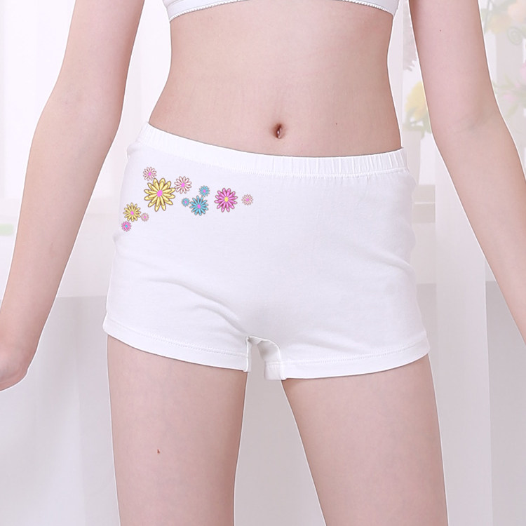 [USD 14.03] Summer cotton girl panties in the big girl flathorned four
