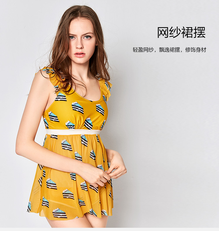 Fendi Shi 18 thời trang mới in bánh lưới xù áo tắm một mảnh FS0664 - Bộ đồ bơi One Piece đồ bơi 1 mảnh kín đáo