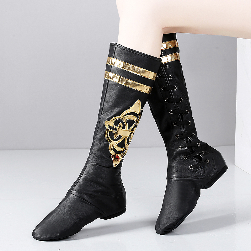 Mongolian Dance Shoes Mongolian Dance Boots Female Art Examination Examination Performance Shoes Tibetan Horse Boots Men Dance Practice Shoes Pig Leather