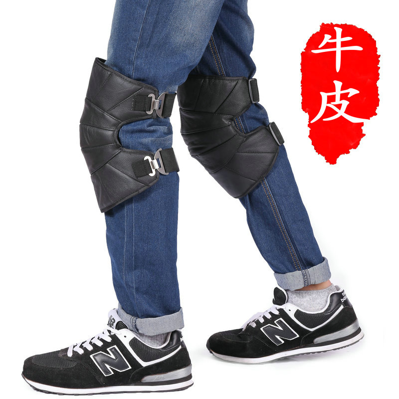 Winter locomotive wind-proof warm cow leather riding guard female short section waterproof electric bottle car anti-chill genuine leather kneecap male
