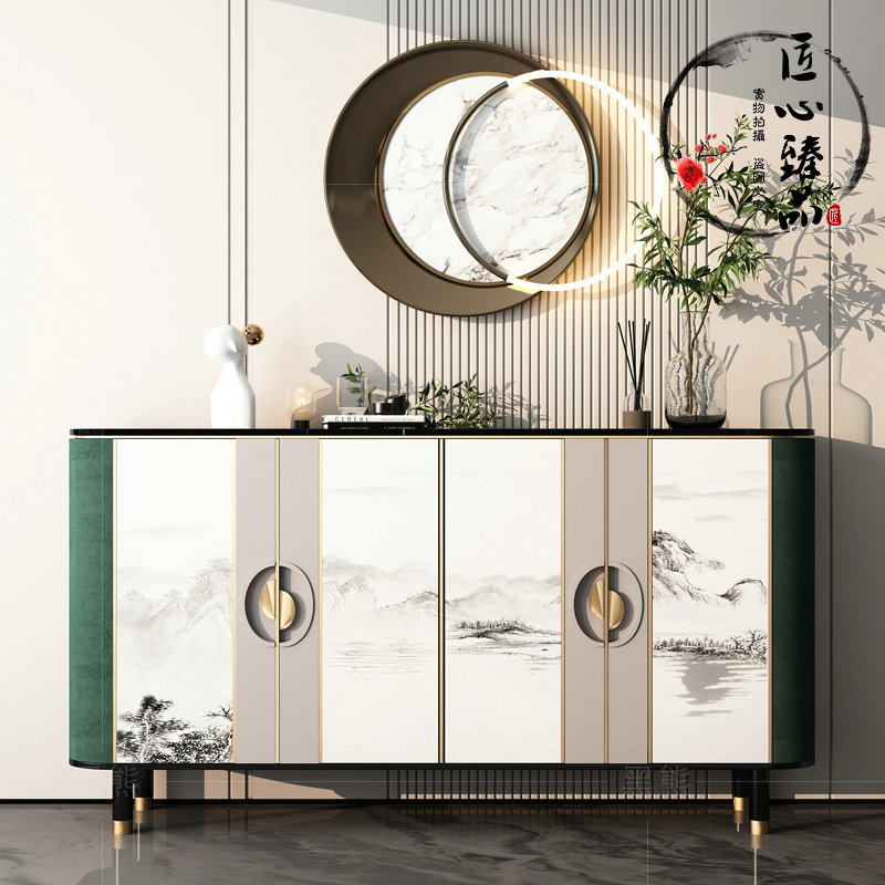 Modern minimalist new Chinese style porch cabinet light luxury dining room dining room against the wall painted storage cabinet into the shoe cabinet living room