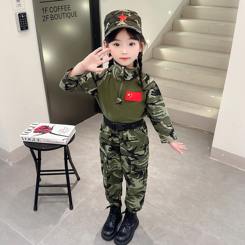 Children's Camouflage Suit Spring and Autumn 2025 New Model Boys and Girls Military Uniform Performance Costume Tactical Frog Suit Special Forces Military Training Children's Camouflage Suit Spring and Autumn 2025 New Model Boys and Girls Military Uniform Performance Costume Tactical Frog Suit Special Forces Military Training